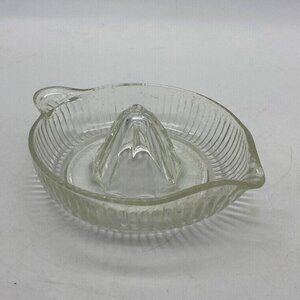 Vintage‎ Glass Juicer Orange Juice Reamer Depression Glass Handle Spout 8” Long